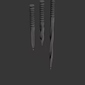 Damascus Piercing Dagger 3d model