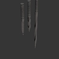 Damascus Piercing Dagger 3d model