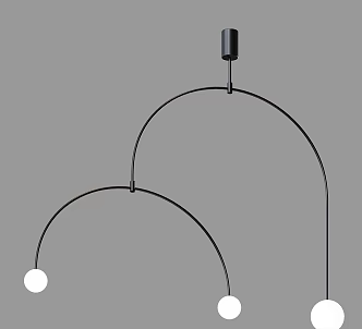 Nordic Minimalist Art Line Chandelier Rear Restaurant Bar Counter Bedside Lamps Geometric Simple Chandelier Living Room Chandelier French Antique Light Luxury Magic Bean Art Restaurant Chandelier 3d model