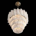 Elegant White Layered Shell Chandelier With Modern Design And Warm Glowing Light 3d model