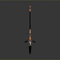 Orange And Black Garden Digging Tool With Long Handle And Metal Blade