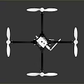 Quadcopter Drone Design Featuring Four Propellers Black White Body And Sturdy Frame 3d model