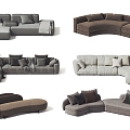 Multi-person Sofa Combination Sofa Shaped Sofa 3d model