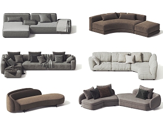 Multi-person Sofa Combination Sofa Shaped Sofa 3d model