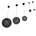 Hanging Spherical Hollow Chandeliers With Geometric Weave Design In Different Sizes