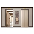 Elegant Elevator Design With Open Closed Doors And Decorative Panel 3d model