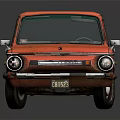 Vintage Red Classic Car With Old Style Headlights And Smooth Retro Body