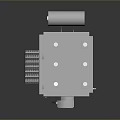 Industrial Electrical Transformer With Black Insulator Columns White Casing And Cylindrical Radiator
