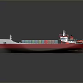 Large Container Ship With Colorful Cargo Containers And Red White Hull For Marine Transportation