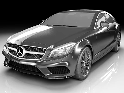 Sleek Black Luxury Mercedes Benz Coupe With Sporty Design And Alloy Wheels 3d model