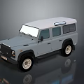 Classic Gray Off Road Car With White Roof And Large Tires