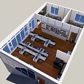 Public Office Space With Modern Open Layout Large Windows And Office Desks