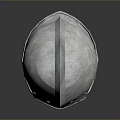 Medieval Silver Metallic Texture Helmet With Strap On Gray Background Reflection 3d model