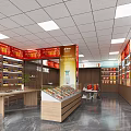 Tobacco and Alcohol Store Interior Featuring Shelves Products Wooden Counter Glass Display Case And Bright Lighting