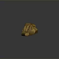 Golden Hand Sculpture with Bronze Like Material and Smooth Surface on Dark Background