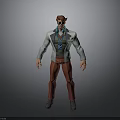 3D Character Design With Sunglasses Brown Hair Light Blue Jacket And Red Pants