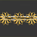 Golden Flower Shaped Hairpins With Shiny Petals And Reflection On Black Background
