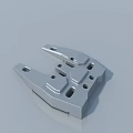 Swing Door Metal Hardware Component with Mounting Holes and Geometric Structure 3d model