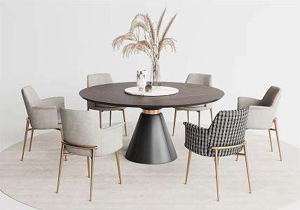 Modern Dining Table and Chair Combination 3d model