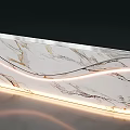 Modern Reception Desk With Marble Texture LED Strip Lighting And 6m Length