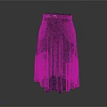 Gray Knit Skirt With Ruffled Hem For Casual Elegant Daily Wear