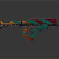 Modern Colorful Gun Design With Orange Green Red Geometric Patterns