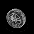 Car Tire With Silver Alloy Wheel Rim And Detailed Tread Pattern Design