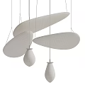 Modern Minimalist Pendant Lights With Beige White Fabric Shades And Different Shapes