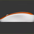 Orange And White Computer Mouse With Sleek Design And Glossy Surface