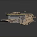 Floating Layered Rock Platform Structure With Industrial Metal Framework And Support Decks