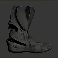 Gray Protective Leather Boots With Black Details And Safety Structure Design 3d model