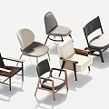Modern Lounge Chairs Collection With Assorted Designs Fabric Seats And Wooden Frames