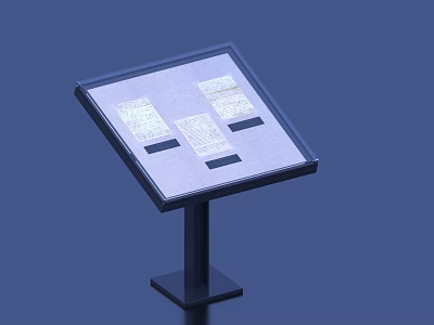 Glass Top Display Showcase Shelf With Black Metal Stand And Displayed Items For Retail Exhibitions 3d model