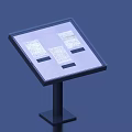 Glass Top Display Showcase Shelf With Black Metal Stand And Displayed Items For Retail Exhibitions