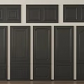 Modern Dark Wooden Interior Wall Paneling With Different Panel Shapes And Styles 3d model