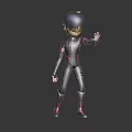 Animated Young Character In Futuristic Suit With Digital Creature 3d model