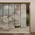 Elegant Textured Window Curtain With Natural Leaf Pattern And Light Filtering Fabric 3d model