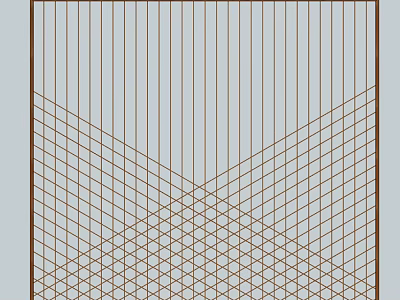 Geometric Room Divider With Vertical And Diagonal Lines And Interlaced Patterned Structure 3d model
