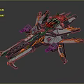 Futuristic Sci-Fi Spaceship Design With Sleek Structure And Vibrant Orange Details