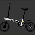Foldable Black And White Bicycle With Modern Sleek Design Lightweight Frame And Portable Wheels 3d model