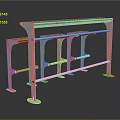 Modern Wooden Top Metal Frame Bar Table With Geometric Support Legs Design