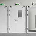 Different Types Of Emergency Exit Doors With Red White Colors And Exit Signs