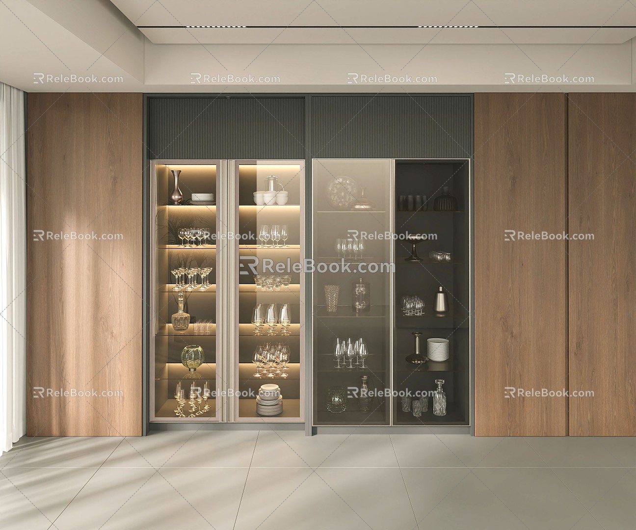 Modern Wine Cabinet Glass Wine Cabinet Constant Temperature Wine Cabinet Red Wine Cabinet Finished Wine Cabinet 3d model