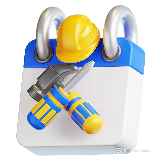 Essential Hardware Tools Set With Screwdrivers Hammer And Hard Hat On Tool Board 3d model 