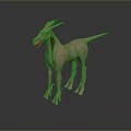 Pink Fantasy Game Movie Character With Long Neck Tail And Standing Pose