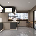 Modern Bubble Tea Shop Interior With Counter Menu Screens Fresh Fruits And Seating