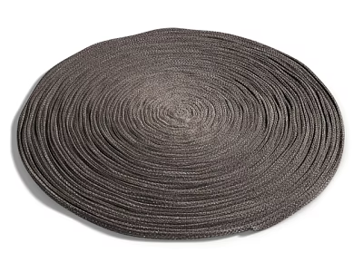 Round Woven Dark Gray Carpet with Spiral Texture for Modern Home Decor 3d model