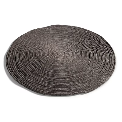 Round Woven Dark Gray Carpet with Spiral Texture for Modern Home Decor 3d model