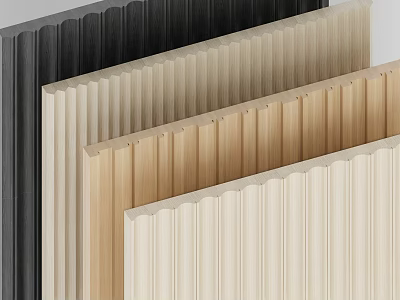 Wall Panels for Interior Design with Different Colors and Striped Styles 3d model