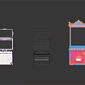 Three Different Miniature Arcade Game Machines With Vintage Style And Colorful Designs